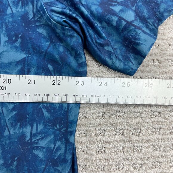 Hickey Freeman Golf Shirt Floral Men Large L Navy Blue Activewear Outdoor Golfer - Picture 9 of 10